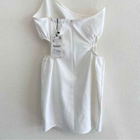 NWT ZARA Asymmetrical Cut Out Strappy Short Mini Dress Size Small - Picture 7 of 13